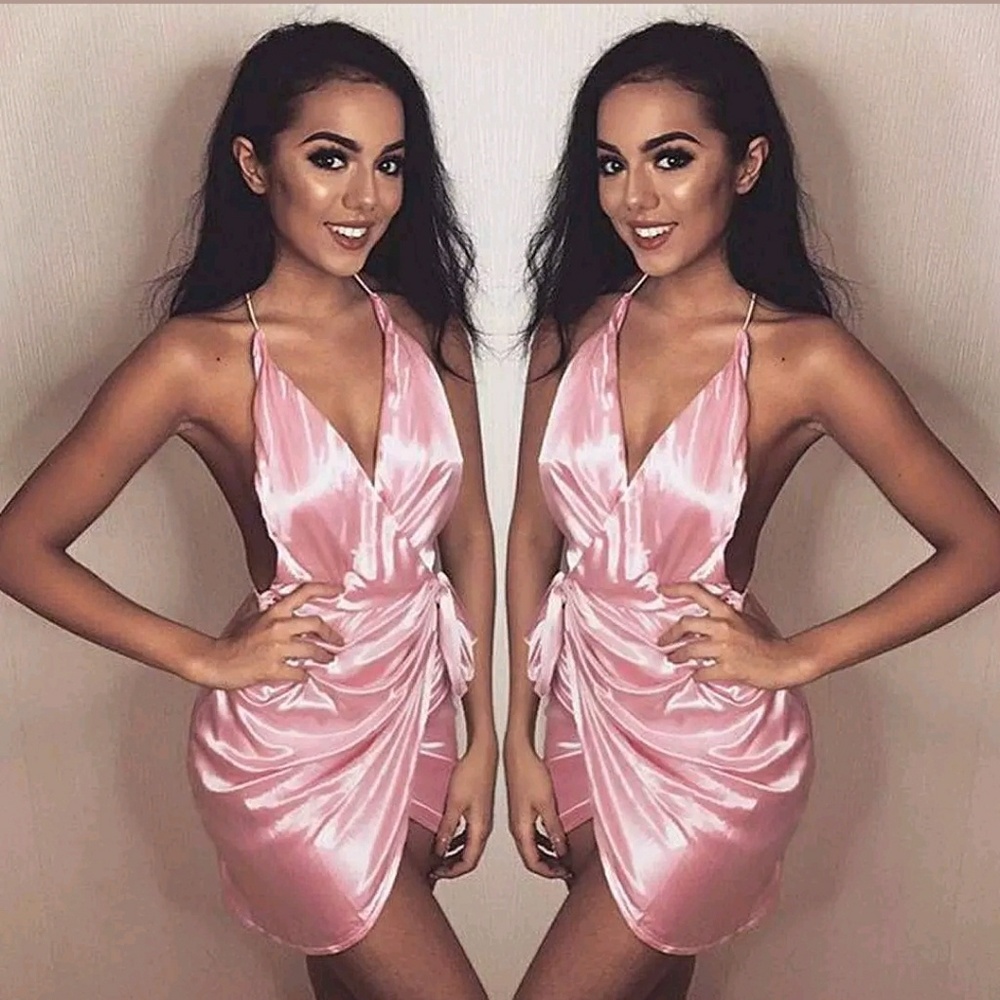 💖Pink Wrap Dress💖 - Picture 4 of 7